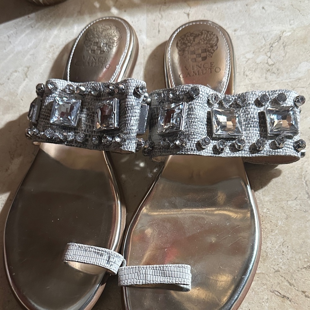 Vince Camuto Metallic Embellished Sandals